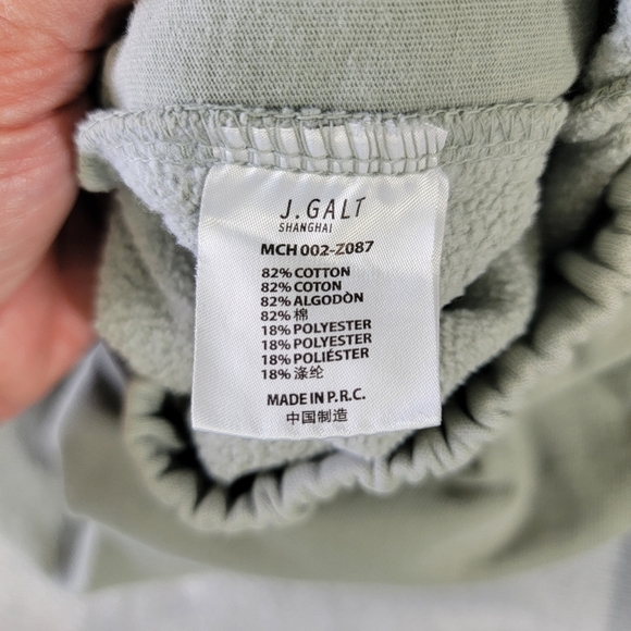 John Galt Sage Light Green Sweatpants Gathered Ankle Comfy Casual OS Small - Picture 6 of 8